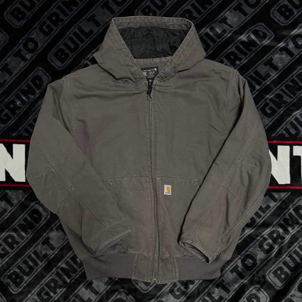 칼하트 루즈핏 워시드 덕 인슐레이트 액티브 자켓 J130 그레이블