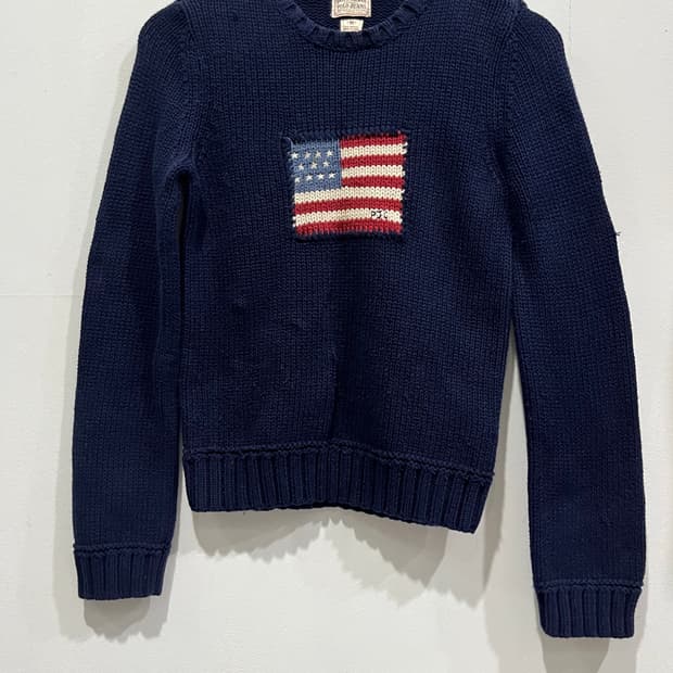 폴로 랄프로렌 성조기 니트 네이비 M 매장판