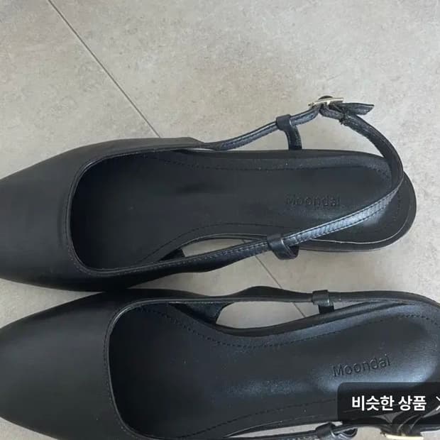 문달 가죽 슬링백 플랫 225