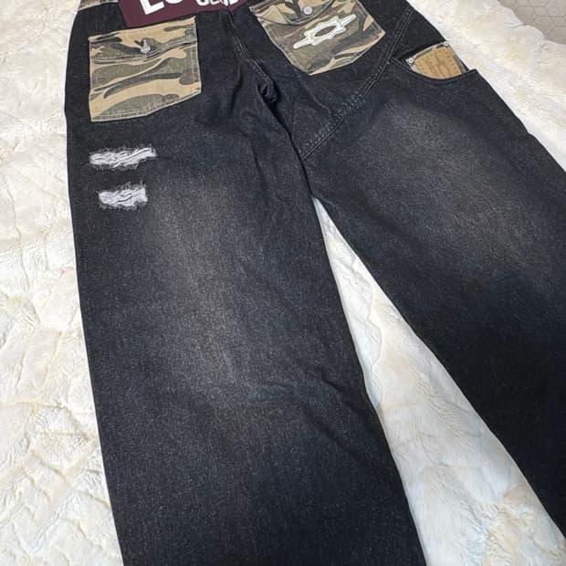 LOSERS CLUB 카모 데미지 와이드 데님 (M)