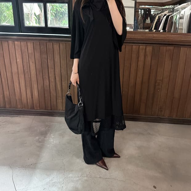 TOGA PULLA draped satin mesh dress