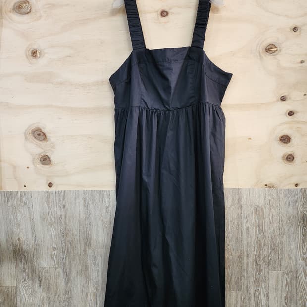 1100) H&M 셔링 어깨끈 롱 원피스