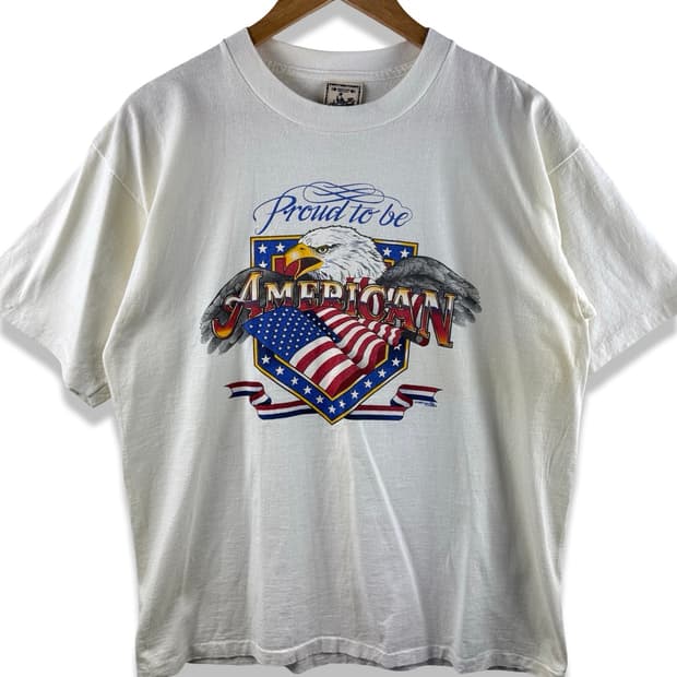 90S 미국제 성조기 이글 싱글스티치 티셔츠2465
