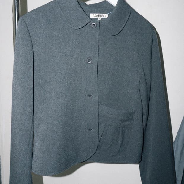 (새상품) Coyseio 코이세이오 리본 재킷 그레이