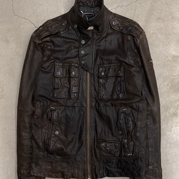 디젤 디어헌터 쉽스킨 레더 자켓