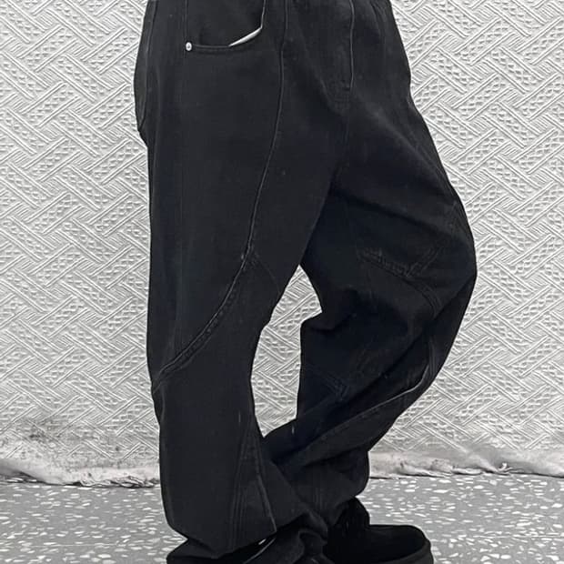 언유즈드랩 스트릿펑크 절개라인 버튼업 데님팬츠 L C09028