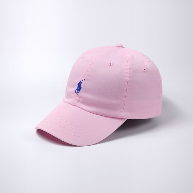 폴로 핑크 빈티지 볼캡 모자