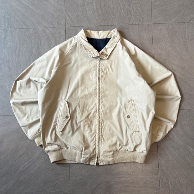 빈티지 네이비, 베이지 양면 코튼 자켓 