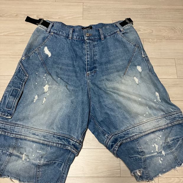 [3] 파아카이브 레이어드 쇼츠 데님 연청
