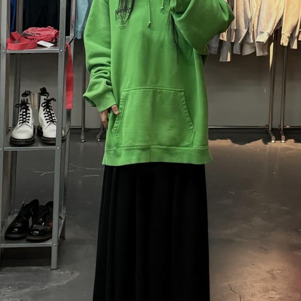 스투시 월드투어 그린 후드티 A3827