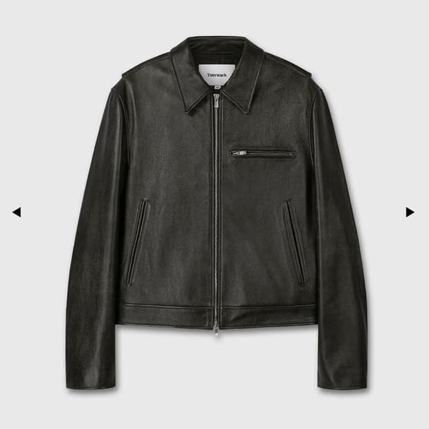 토니웩 25FW CHEST ZIP 레더 자켓 L사이즈 블랙