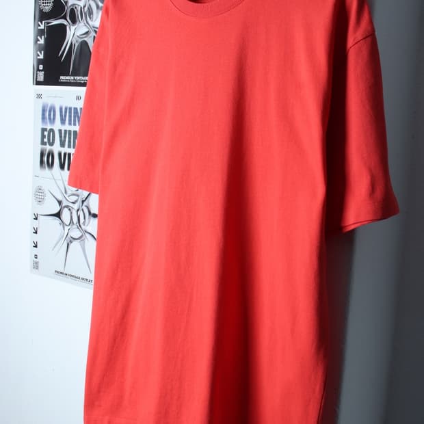 (XL-2XL) 소버먼트 반팔 티셔츠 빅사이즈 오렌지 무지-H31151