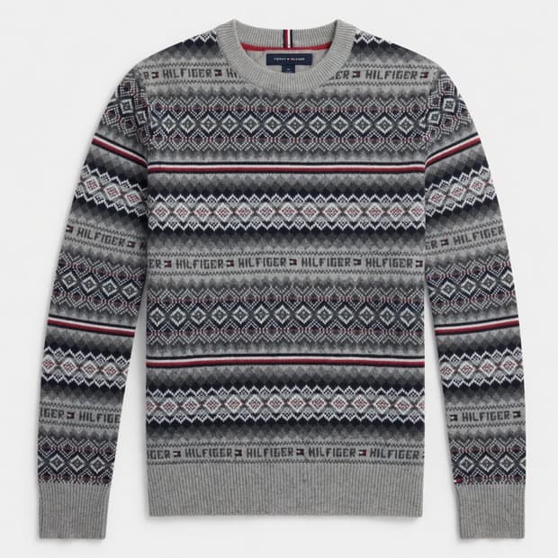[S] TOMMY HILFIGER 타미힐피거 울 코튼 패턴 니트