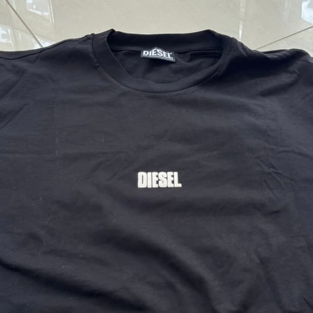 디젤 심플 로고 티셔츠 블랙 XXL