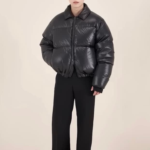 KKST 에드리엘로스 카라 덕다운 숏 패딩