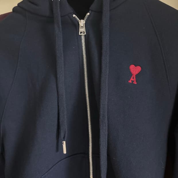 아미 네이비 후드집업