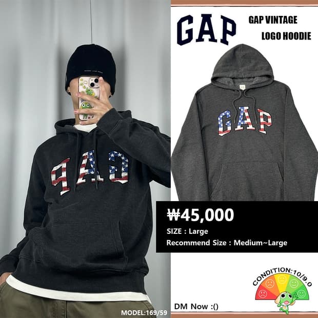 <갭 성조기 빅 로고 후드티> No.1439