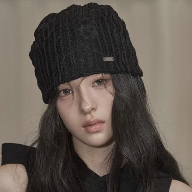 카키포인트 플라워 비니 블랙 