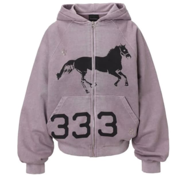 쓰리타임즈 미드나잇 스터드 후드집업