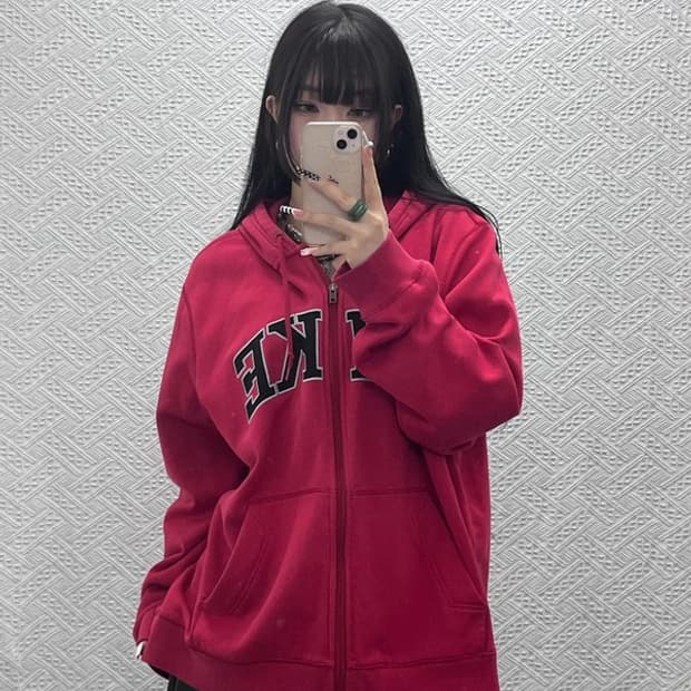 나이키 올드스쿨 레트로 빈티지 기모 후드집업 XL C10176