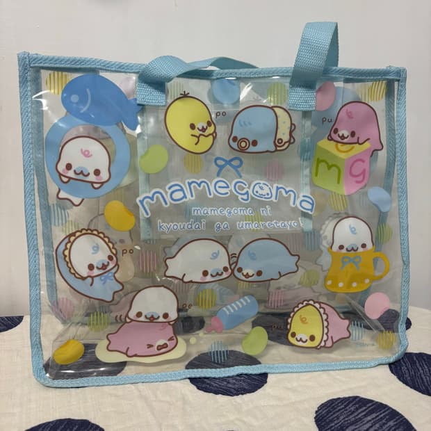 고전 산엑스 마메고마 투명 pvc 비치백