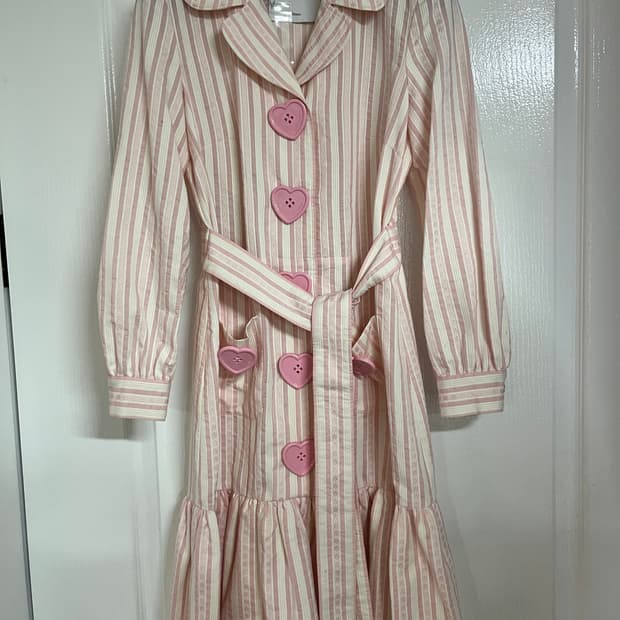 새상품) 모스키노 하트 버튼 스트라이프 원피스