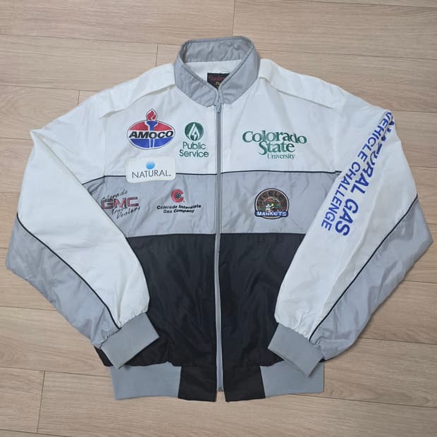 90s USA Dunbrooke 멀티스폰서 패치 레이싱 크루 자켓 L