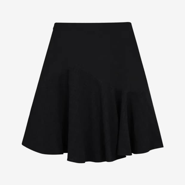 미레코 체크 미디 스커트 블랙