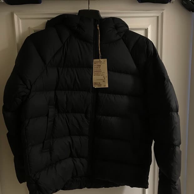 무인양품 포케터블 경량 다운재킷 블랙 XL(새상품)