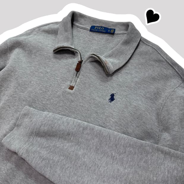 신형 폴로 랄프로렌 그레이 반집업니트