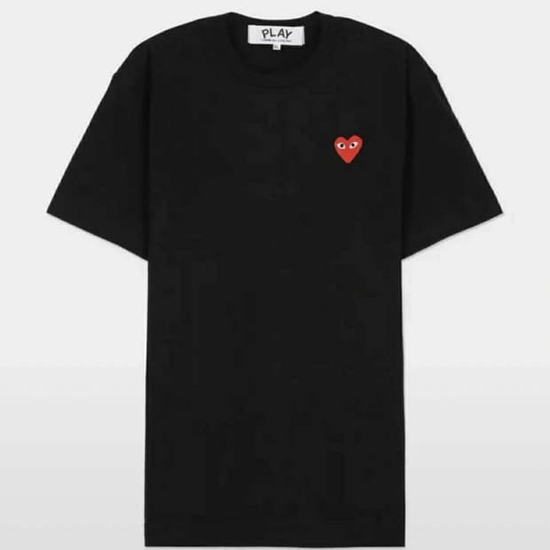 꼼데가르송 레드 하트 반팔티