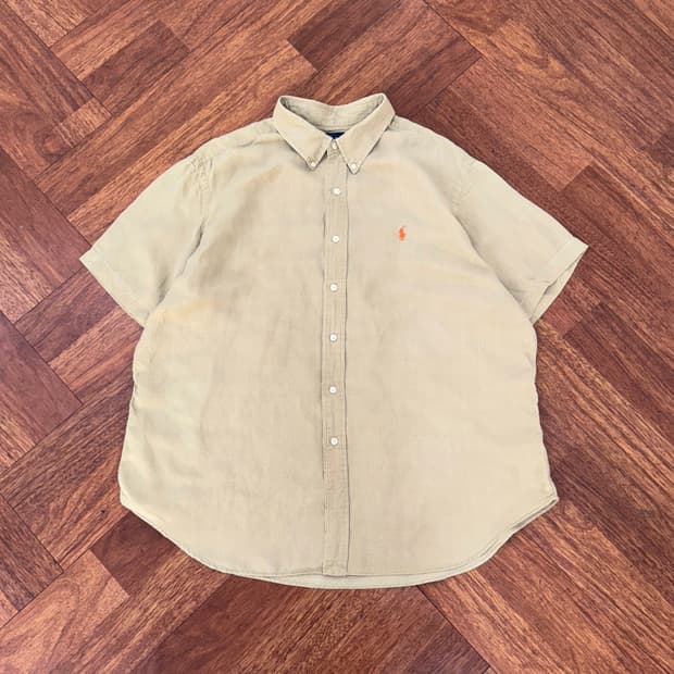 2XL 폴로 랄프로렌 린넨 반팔 남방 셔츠 