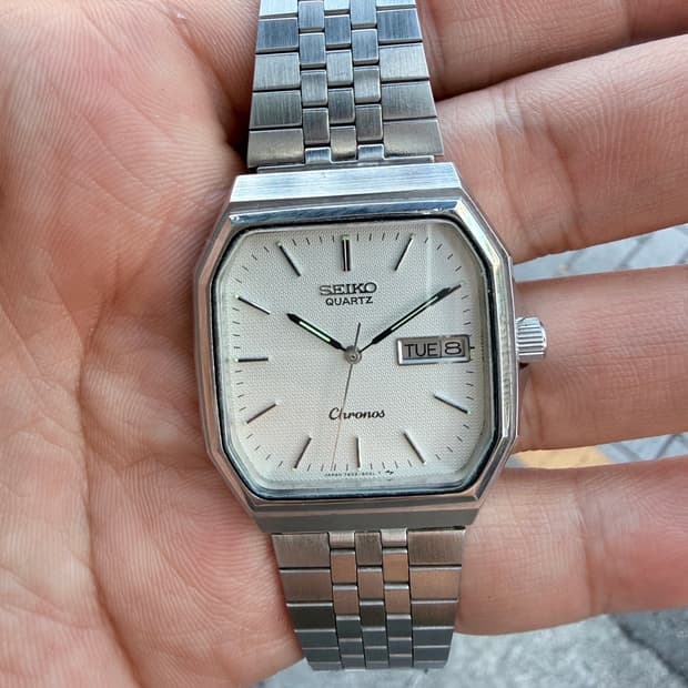 80s Seiko Chronos 와플/린넨