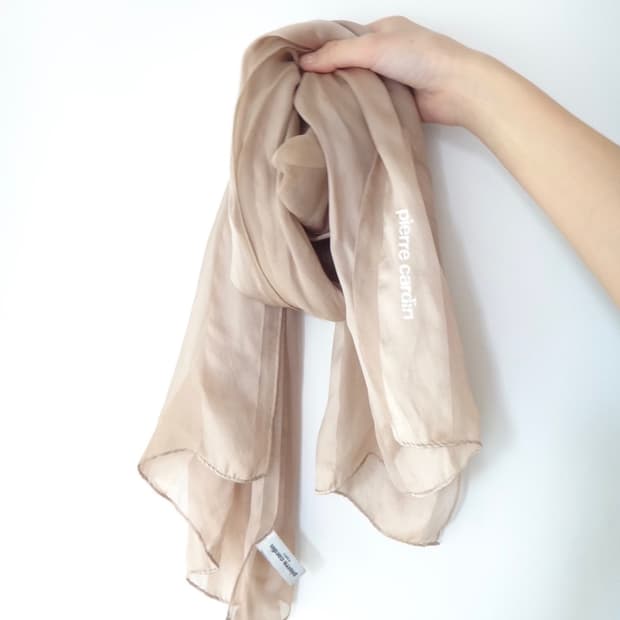 PIERRE CARDIN silk scarf / baby pink