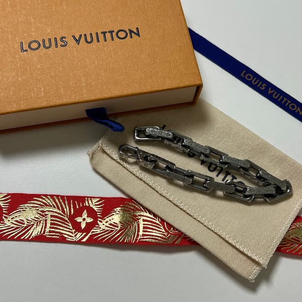 [정품] 루이비통 버질아블로 팔찌 실버 L