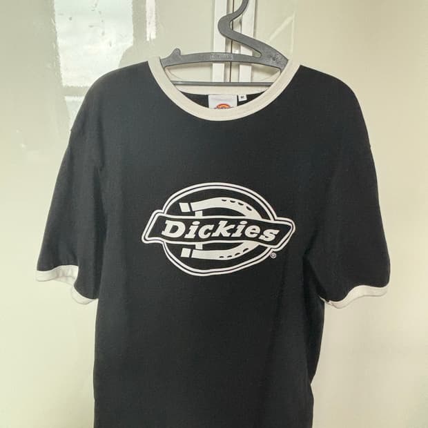 디키즈 모노 로고 링거 티셔츠 Black