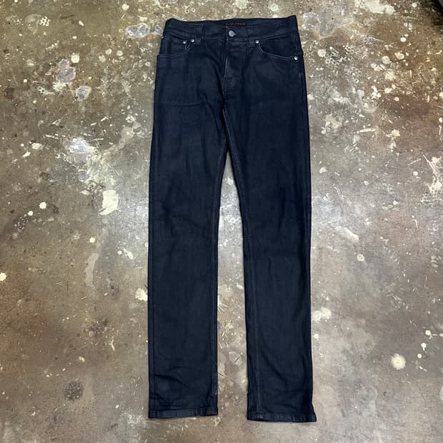 29) 누디진 씬핀 블랙 코팅진 데님팬츠 청바지