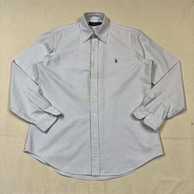M) 폴로 랄프로렌 클래식핏 하늘색 스트라이프 옥스포드 셔츠