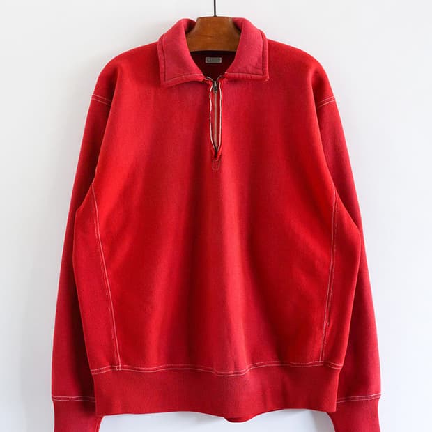 아프레쎄 23ss 빈티지 하프집업 레드