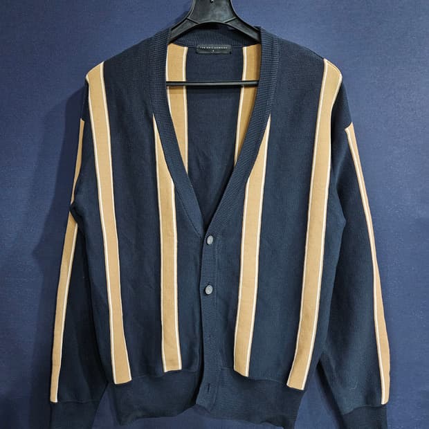 더니트컴퍼니 스트라이프 줄무늬 남성 오버핏 95~100 가디건 