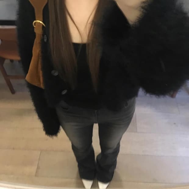 아워캐비넷 sailor fur cardigan 퍼 가디건