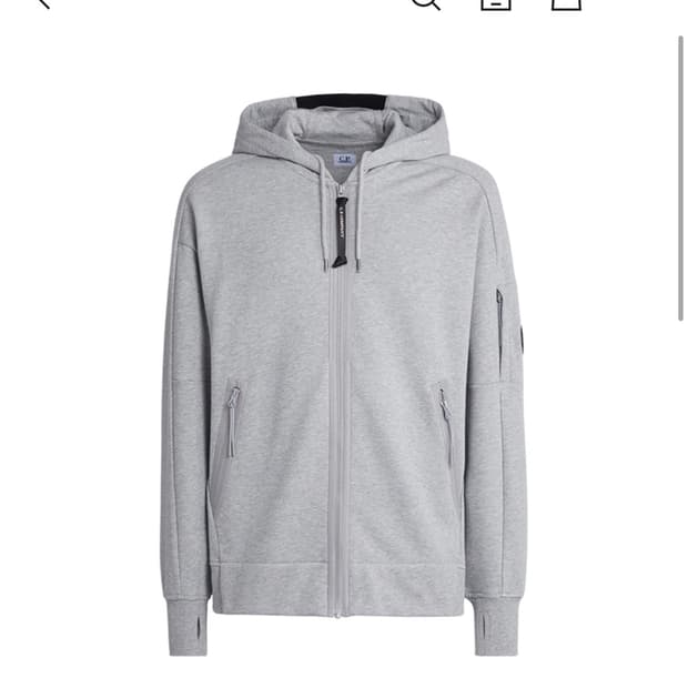 cp컴퍼니 23fw  다이애그널 후드집업 그레이