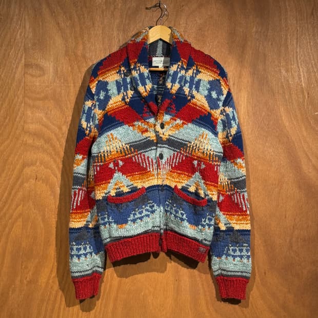 폴로 데님앤서플라이 나바호 헤비 피셔맨 니트 가디건 M 100