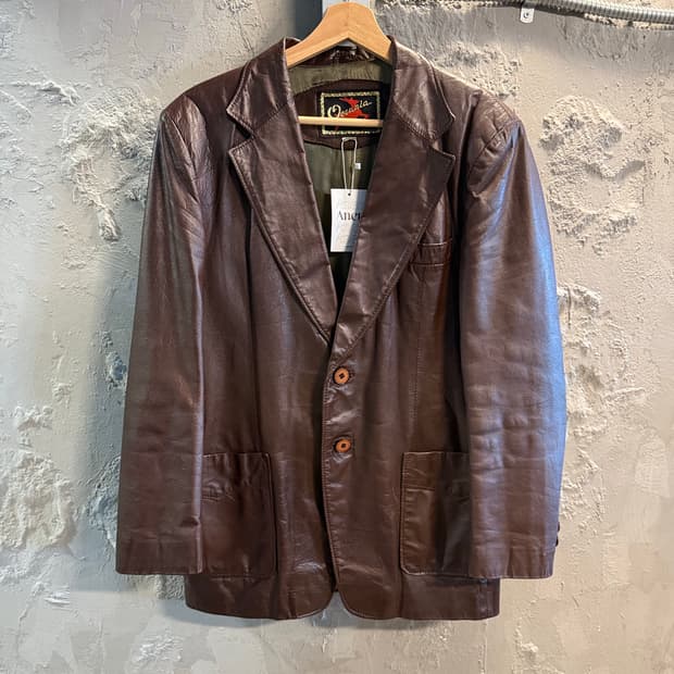 M OCEANIA 스페인 양가죽 2버튼 테일러드 자켓 브라운