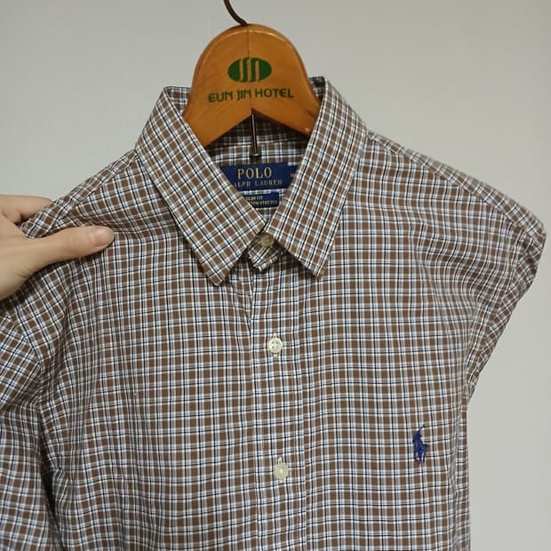 POLO 폴로 랄프로렌 갈색 체크 셔츠 남방