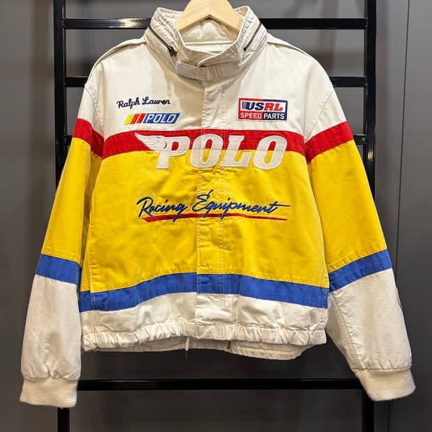 [L] 폴로 랄프로렌 USRL 레이싱 자켓 빈티지 모토 자켓 자수 