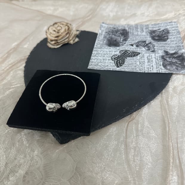 빈티지 고딕 해골 오픈 팔찌