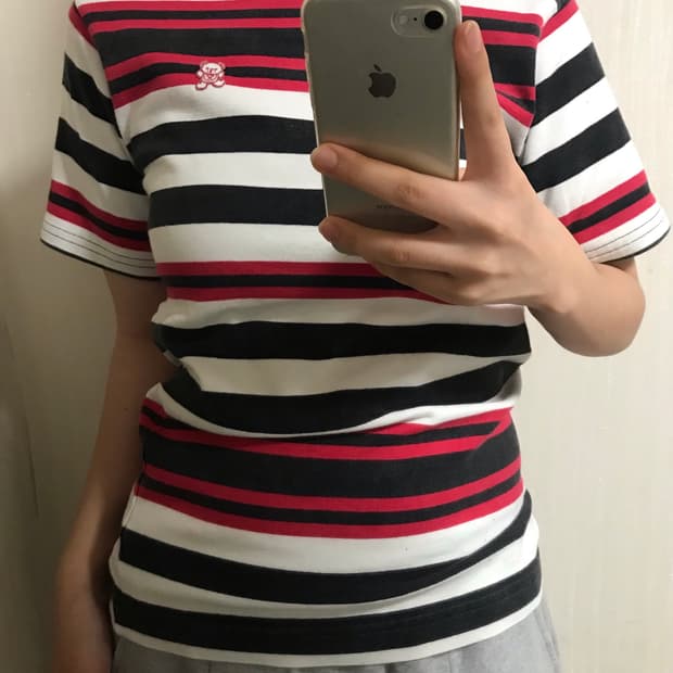 레어 아카이브 히스테릭글래머 퍽베어 스트라이프 반팔 티셔츠