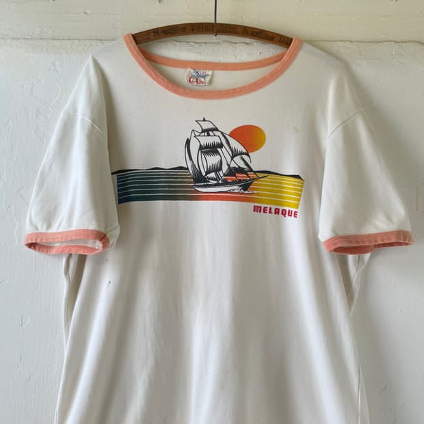 1980-90's Vintage MELAQUE Ringer T-shirt