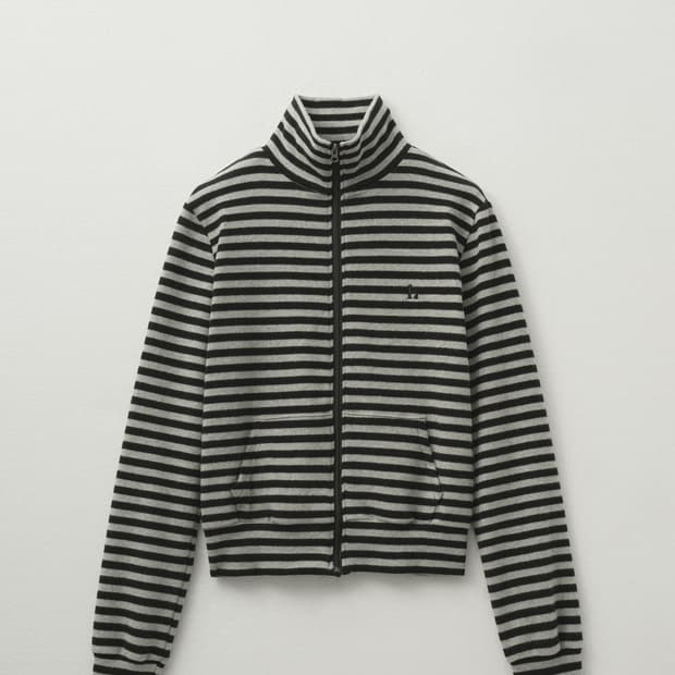 헬레네파리스 파리앤 스트라이프 니트 집업 [볼드 블랙]